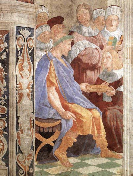 RAFFAELLO Sanzio Justinian Presenting the Pandects to Trebonianus